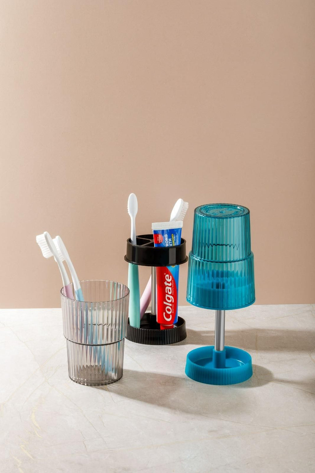 Plastic Portable Transparent Toothbrush Holder (Pack of 2)